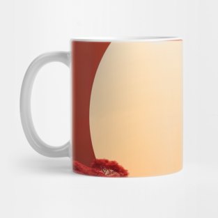 an abstract print of a sunset in space Mug